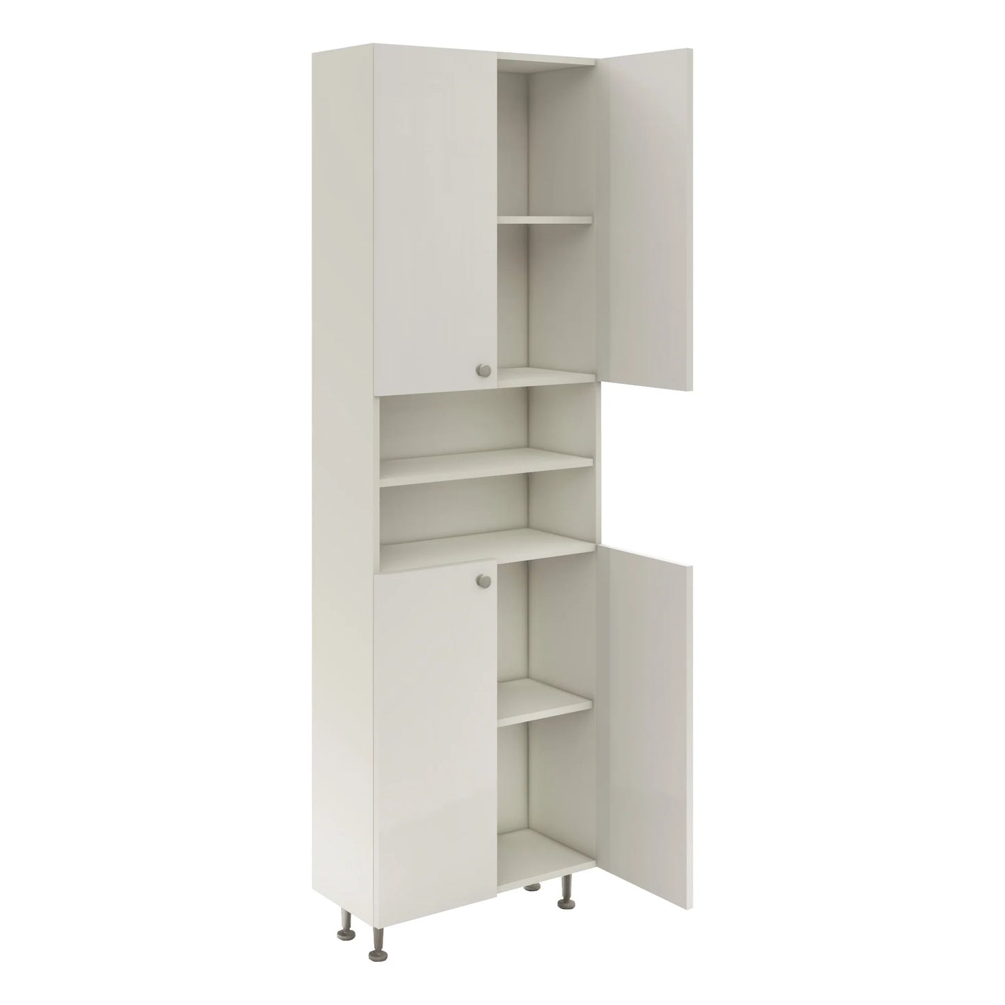 Soldat Baie haaus Zaria, 4 Usi, Alb lucios/Alb, MDF, L 60 x l 27 x H 190 cm