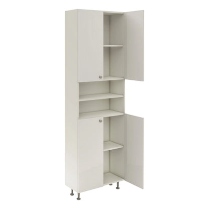 Soldat Baie haaus Zaria, 4 Usi, Alb lucios/Alb, MDF, L 60 x l 27 x H 190 cm