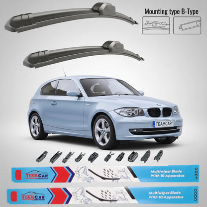 Ștergătoare BMW Seria 1 E81 (2006–2012) Flat | Set Față – TeamCar®