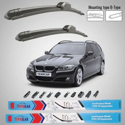 Ștergătoare BMW Seria 3 E91 Facelift (2008–2012) Flat | Set Față – TeamCar®