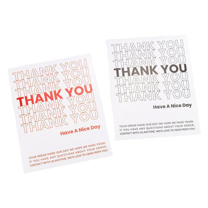 Stickere dreptunghiulare cu mesaj Thank you Have a nice day - negru (set 50 buc)