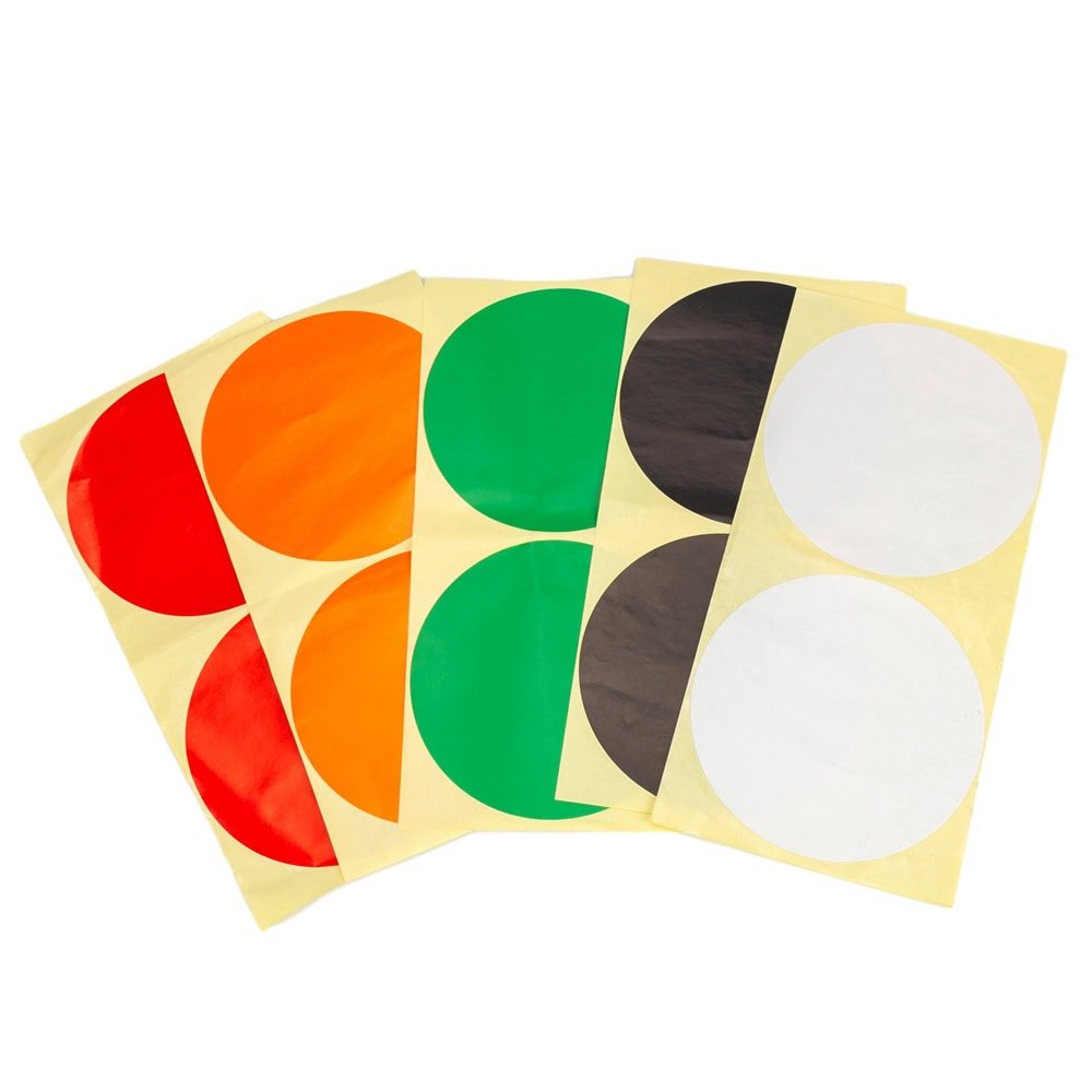 Stickere rotunde uni 10cm - alb (set 30 buc)