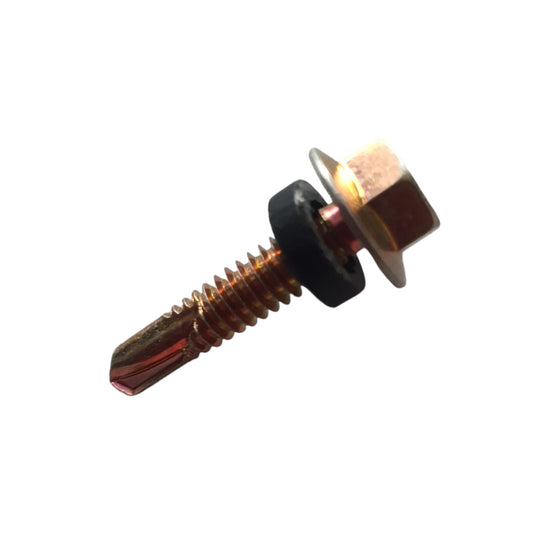 Surub pentru fixarea suportului de Sina de Stalp, fier zincat, Naimeed D6482, 30x5 mm, Auriu