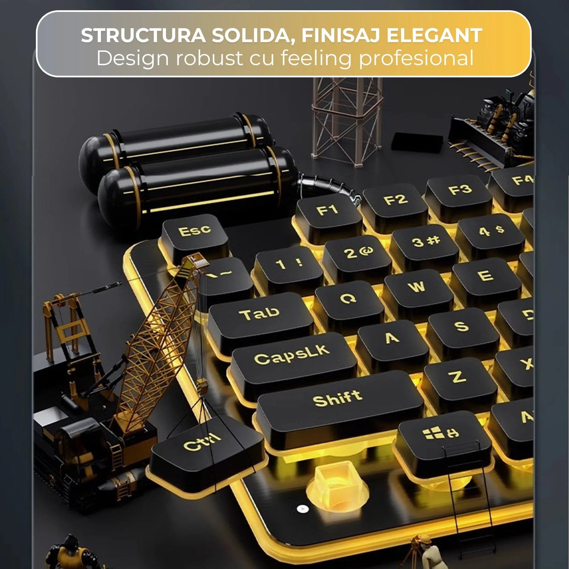 Tastatura Mecanica Timebox – Design Slim cu Iluminare LED, Tehnologie Whisper-Quiet 37dB, Taste Floating Inteligente, Layout Ergonomic, Conectare prin Cablu USB, Ideala pentru Office si Gaming, Negru - 221.ro