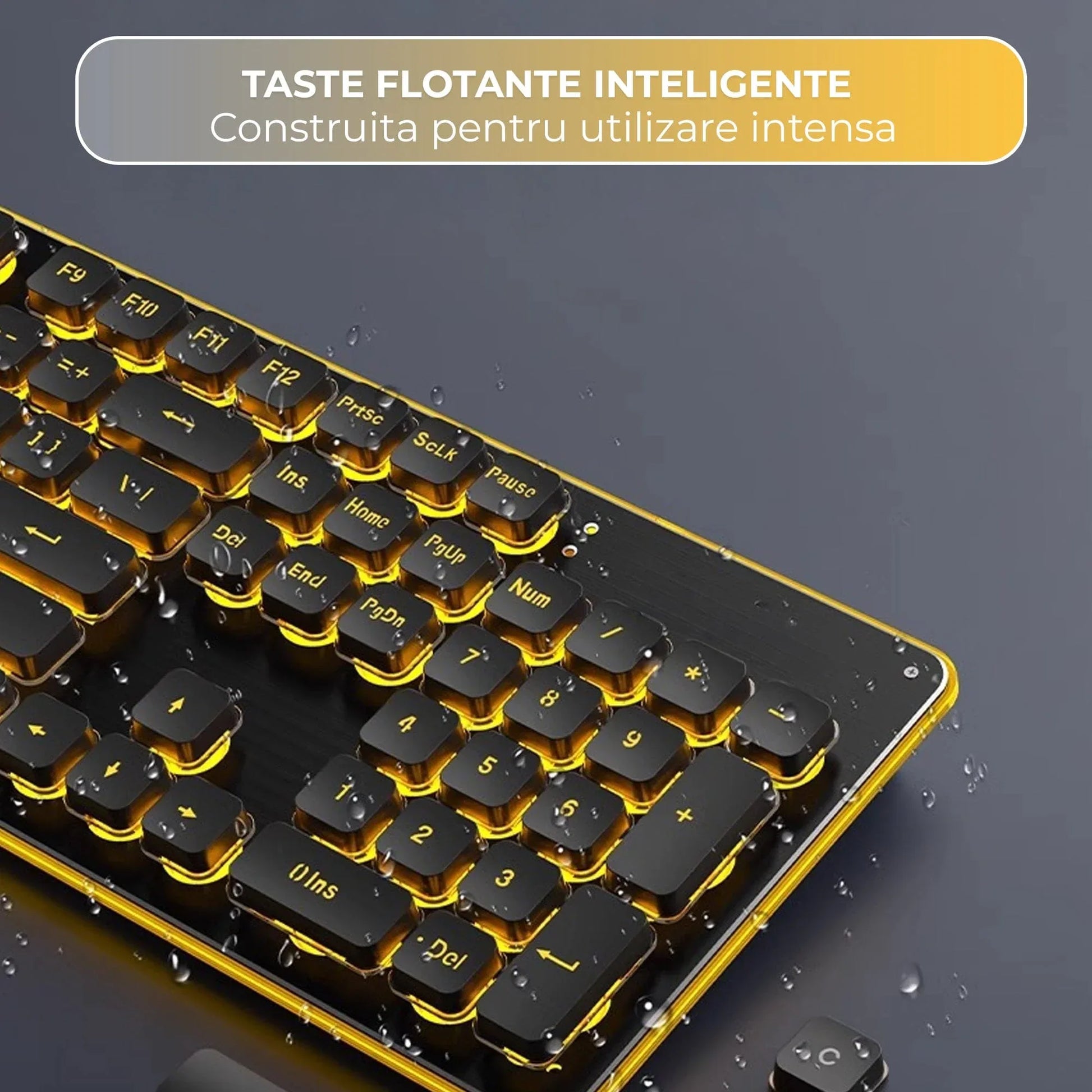 Tastatura Mecanica Timebox – Design Slim cu Iluminare LED, Tehnologie Whisper-Quiet 37dB, Taste Floating Inteligente, Layout Ergonomic, Conectare prin Cablu USB, Ideala pentru Office si Gaming, Negru - 221.ro