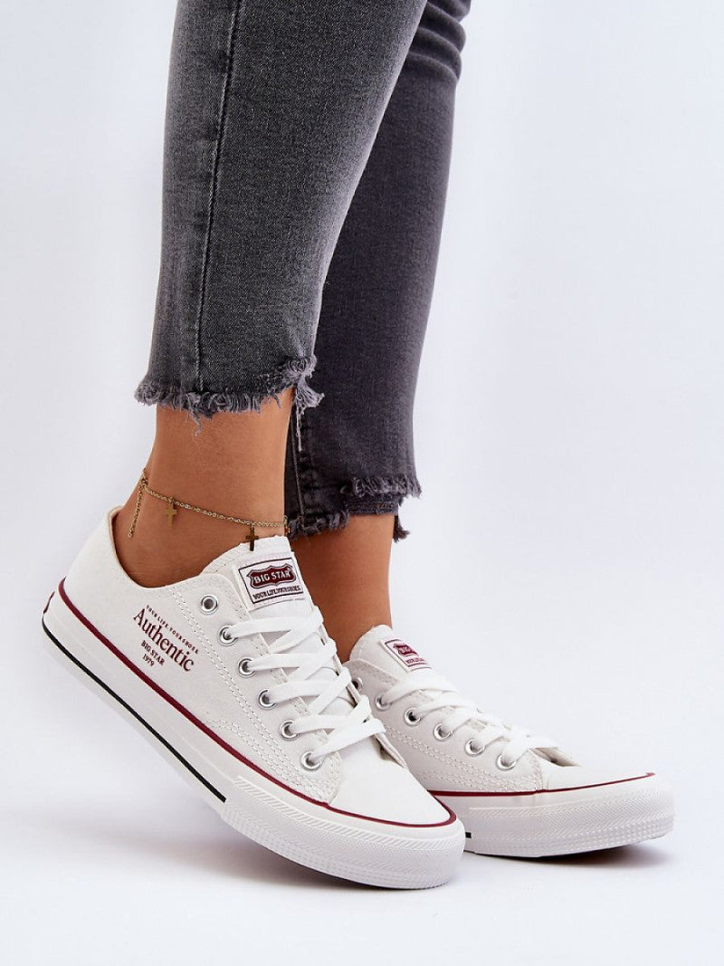 Tenişi Step in style, Model 194989, Alb - material pânză  Footbed pânză  Înălţimea carâmbului 5 cm Înălțimea tălpii 3 cm