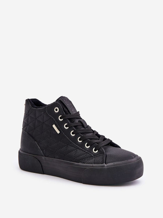 Tenişi Step in style, Model 201919, Negru - material imitație de piele  Căptușeală pânză  Footbed pătură de pantofi  Înălţimea carâmbului 11 cm Înălţimea platformei 3.5 cm