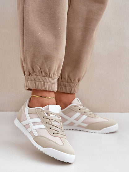 Tenişi Step in style, Model 206804, Bej - material țesătură plus piele ecologică  Footbed pian  Înălţimea carâmbului 6 cm