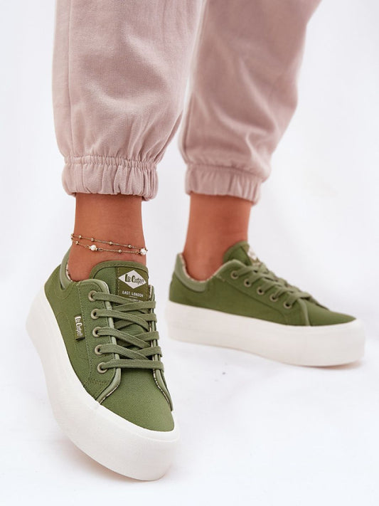 Tenişi Step in style, Model 212618, Verde - material pânză  Footbed pânză  Înălţimea carâmbului 7 cm Înălţimea platformei 4.5 cm