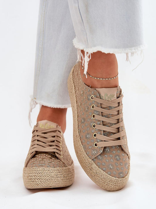 Tenişi Step in style, Model 212620, Bej - material pânză  Footbed pânză  Înălţimea carâmbului 4.5 cm Înălţimea platformei 3.5 cm