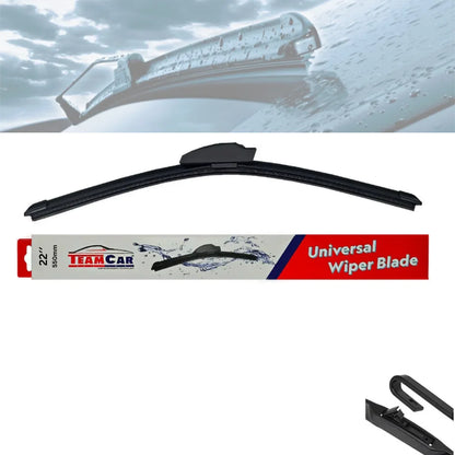 Ștergător parbriz auto TeamCar® 22 inch (550 mm) – Universal, Silențios, Durabil, Prindere cârlig J/U - 221.ro