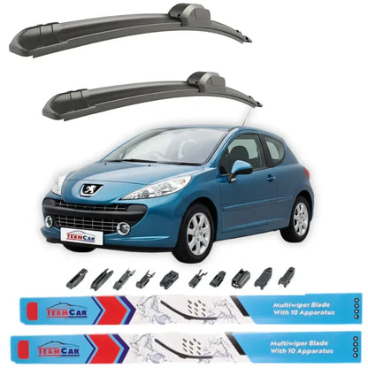 Ștergătoare TeamCar® Peugeot 207 (3 usi 2006–2014) – Set față - 221.ro
