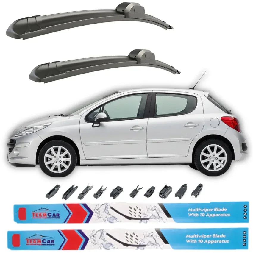 Ștergătoare TeamCar® Peugeot 207 (5 usi 2006–2014) – Set față - 221.ro