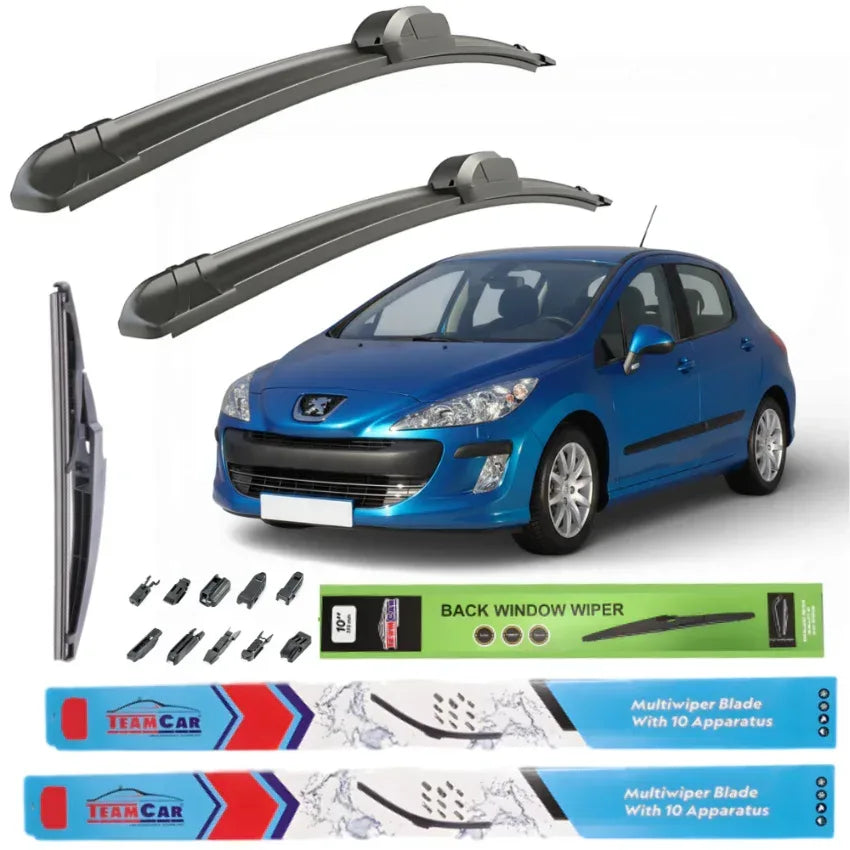 Ștergătoare Peugeot 308 I Hatchback (2007–2011) TeamCar® – Set Complet - 221.ro