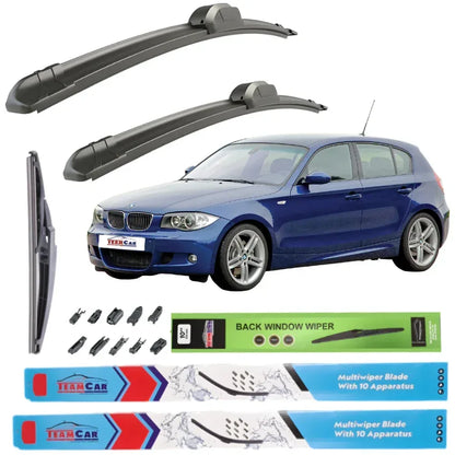 Ștergătoare TeamCar® BMW Seria 1 E87 (2004–2011) – Set Complet Față + Spate - 221.ro