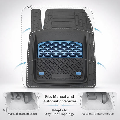 Covorase Auto Hyundai Grand Santa Fe (2013–2015) - Cauciuc Tip Tavita-Blue