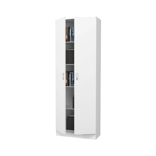 Biblioteca Flint, 2 Usi, Alba, 70 x 32 x 196 cm