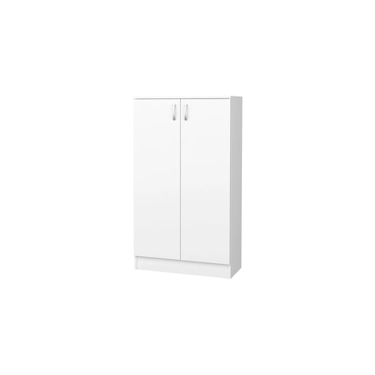 Biblioteca Flint, 2 Usi, Alba, 70 x 32 x 122 cm
