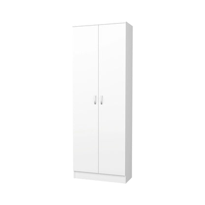 Biblioteca Flint, 2 Usi, Alba, 70 x 32 x 196 cm