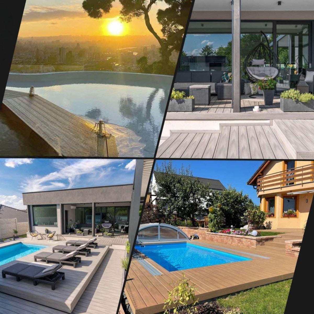 Pardoseala decking terasa din compozit WPC, Naimeed D7488, rezistenta sporita, 280x14x2.5cm, Maro ciocolatiu