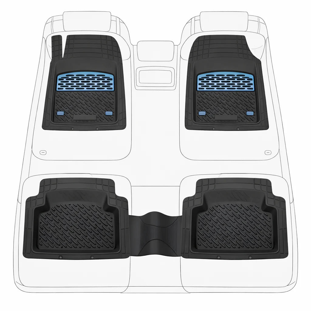 Covorase Auto Hyundai Tucson II (2015-2020) - Cauciuc Tip Tavita-Blue